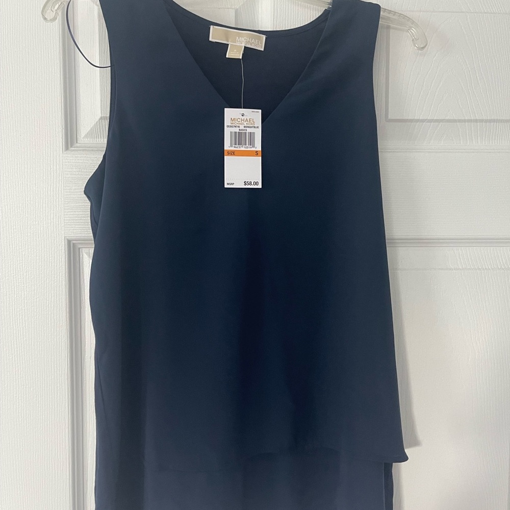 Michael Kors Midnight Blue V-Neck Top